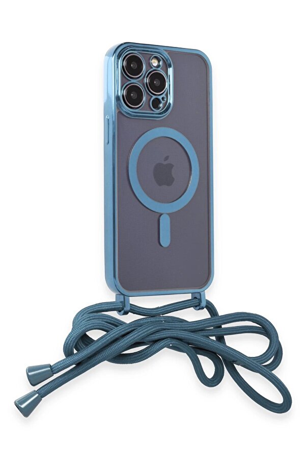 İphone 14 Pro Kılıf Di̇vo Lazer Askılı Magsafe Kapak - Si̇erra Blue - Dropx7871-9716