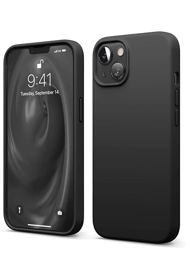 İphone 14 Kılıf Fi̇rst Si̇li̇kon - Si̇yah - Dropx8854-3680