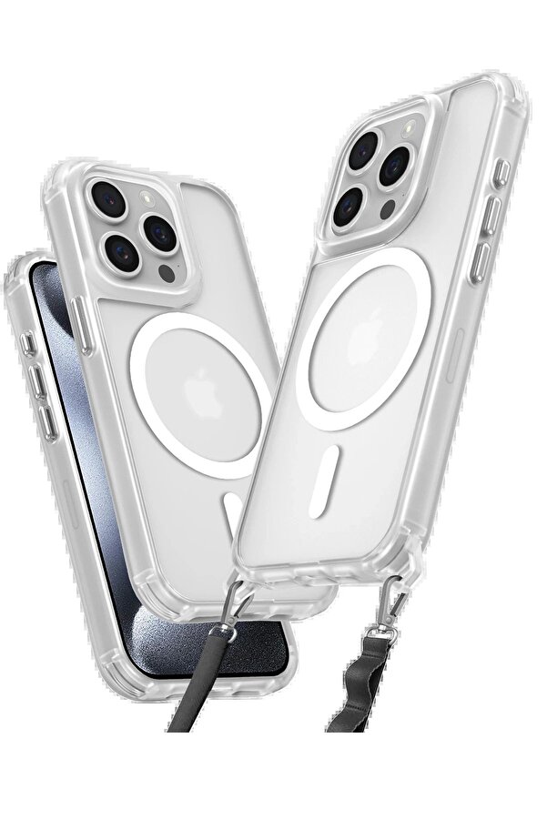 İphone 15 Pro Max Kılıf Enka Magsafe Si̇li̇kon Kılıf - Şeffaf - Dropx1903-1260