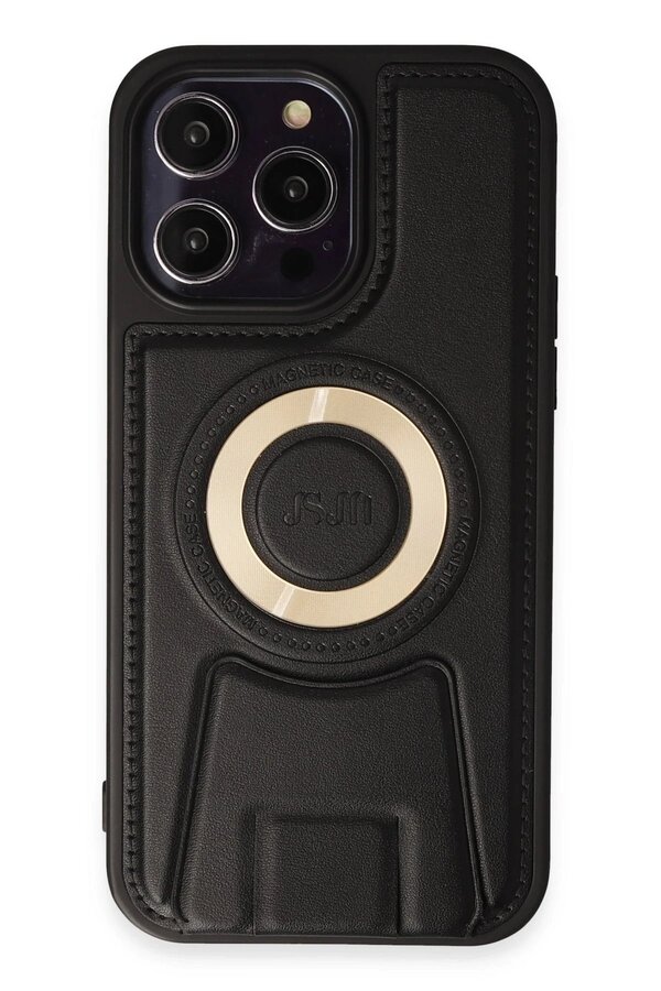 CepteToptan iPhone 14 Pro Kılıf Merkür Magneticsafe Standlı Kapak - Siyah - DROPX9161-2457