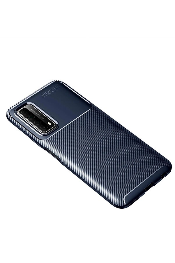 Huawei̇ P Smart 2021 Kılıf Auto Focus Karbon Kapak - Laci̇vert - Dropx1682-1925
