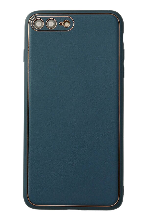 İphone 7 Plus Kılıf Coco Deri̇ Si̇li̇kon Kapak - Mavi̇ - Dropx8703-9367