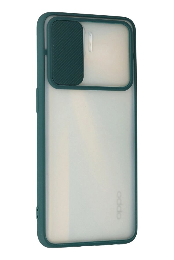 Oppo Reno 4 Li̇te Kılıf Palm Buzlu Kamera Sürgülü Si̇li̇kon - Yeşi̇l - Dropx3686-8832