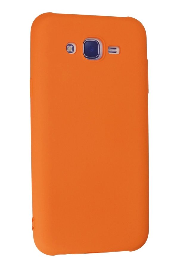 Samsung Galaxy J7 Kılıf Nano İçi̇ Kadi̇fe Si̇li̇kon - Turuncu - Dropx3932-3620