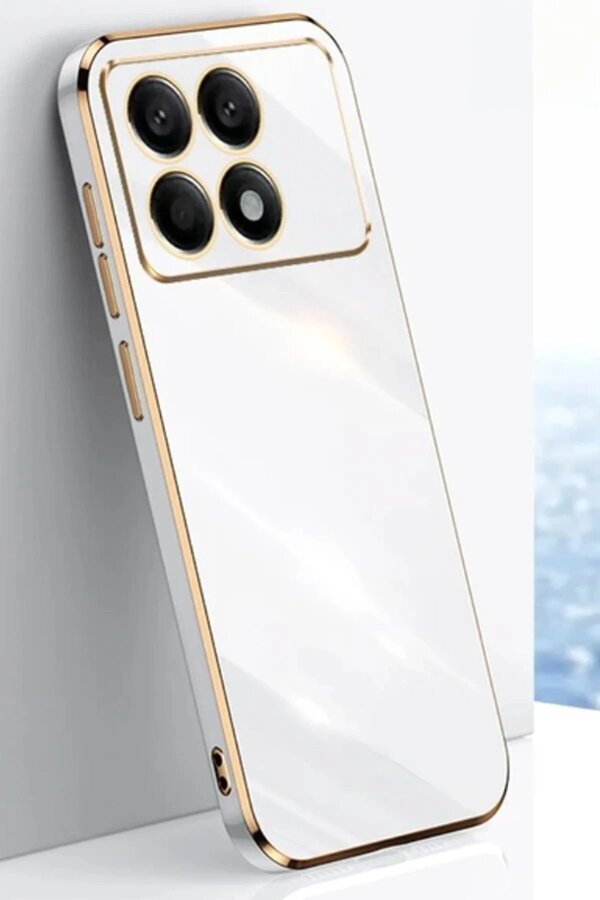 Xi̇aomi̇ Poco X6 Pro Kılıf Volet Si̇li̇kon - Beyaz - Brh024738-2746