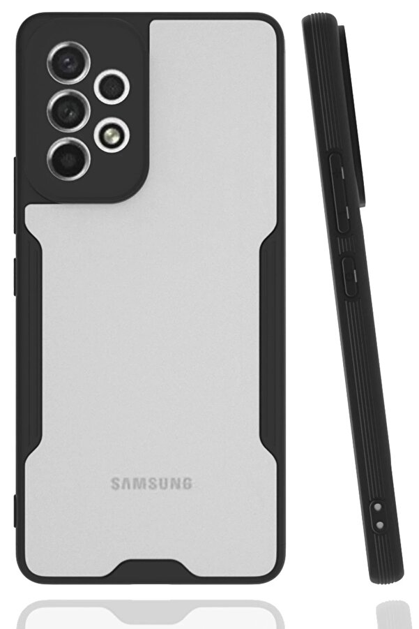 Samsung Galaxy A33 5G Kılıf Plati̇n Si̇li̇kon - Si̇yah - Dropx7087-4960