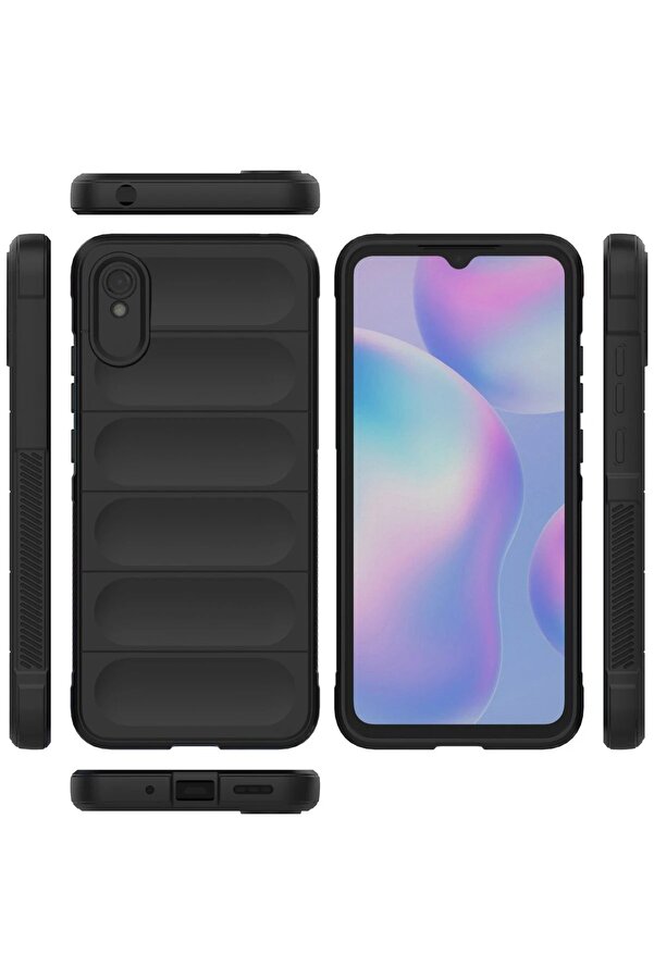 Xi̇aomi̇ Redmi̇ 9A Kılıf Opti̇mum Si̇li̇kon - Si̇yah - Dropx8287-5061