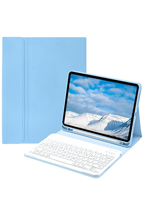 İpad Pro 11 (2022) Kılıf Kc01 Smart Klavyeli̇ Tablet Kılıfı - Açık Mavi̇ - Dropx9932-6587