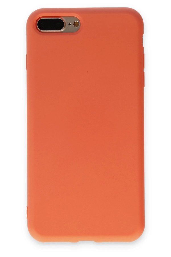 CepteToptan iPhone 7 Plus Kılıf Nano içi Kadife Silikon - Turuncu - DROPX3706-1187