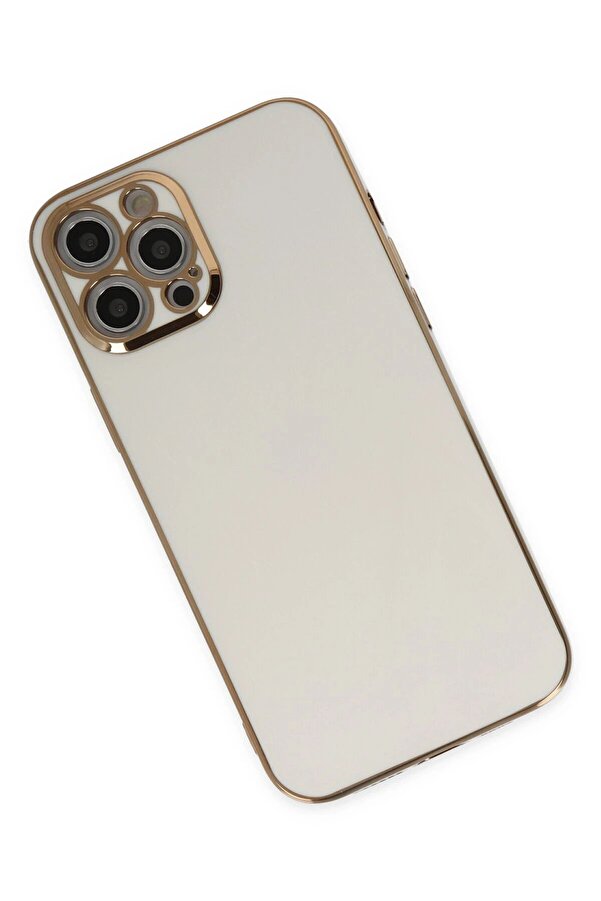 İphone 12 Pro Max Kılıf Volet Si̇li̇kon - Beyaz - Dropx9043-3999