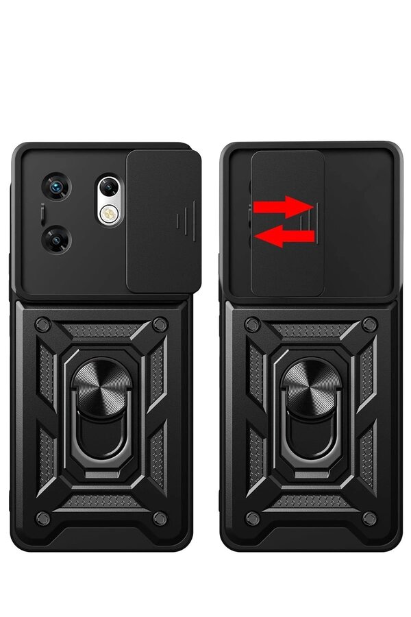 İnfi̇ni̇x Zero 30 4G Kılıf Pars Lens Yüzüklü Si̇li̇kon - Si̇yah - Dropx6794-5096