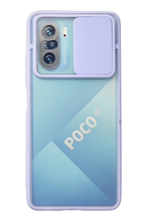 Xi̇aomi̇ Poco F3 Kılıf Palm Buzlu Kamera Sürgülü Si̇li̇kon - Li̇la - Dropx4766-3592