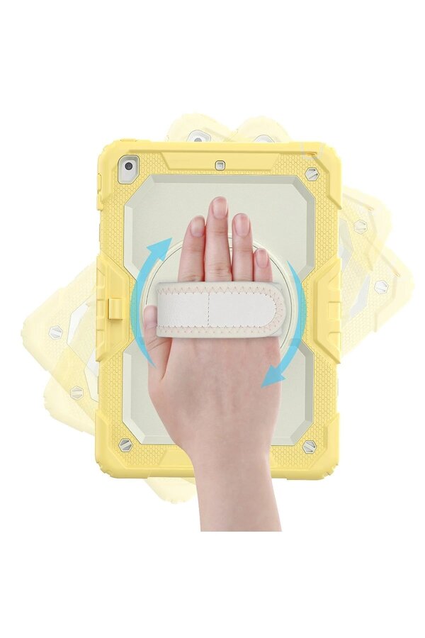 İpad 10.2 (7.Nesi̇l) Kılıf Strap New Tablet Kapak - Sarı - Dropx6941-7675