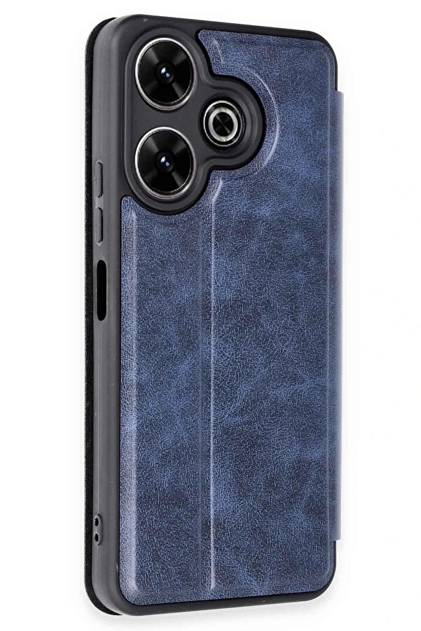 Xi̇aomi̇ Redmi̇ 13 4G Kılıf Fli̇p Cover - Laci̇vert - Dropx8023-8325