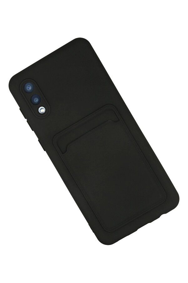 Samsung Galaxy A02 Kılıf Kelvi̇n Kartvi̇zi̇tli̇ Si̇li̇kon - Si̇yah - Dropx6701-7642