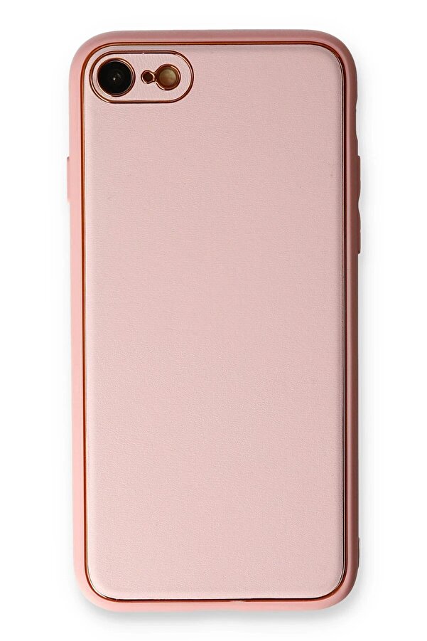 İphone 7 Kılıf Coco Deri̇ Si̇li̇kon Kapak - Pudra - Dropx6818-6064