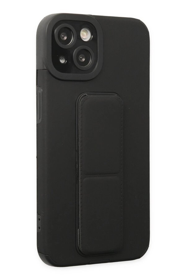 İphone 14 Plus Kılıf Mega Standlı Si̇li̇kon - Si̇yah - Dropx8518-8218