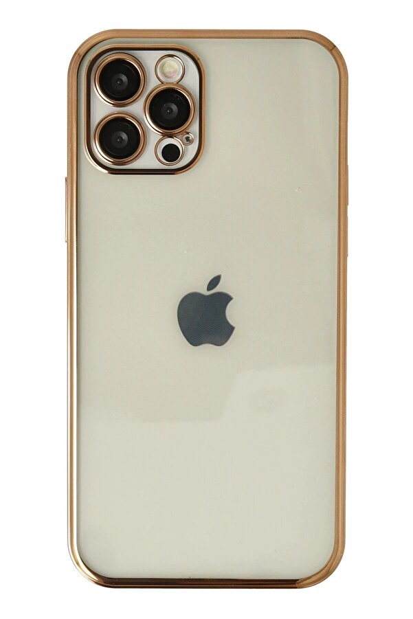 İphone 12 Pro Kılıf Lensli̇ Si̇li̇kon - Gold - Dropx3830-6656