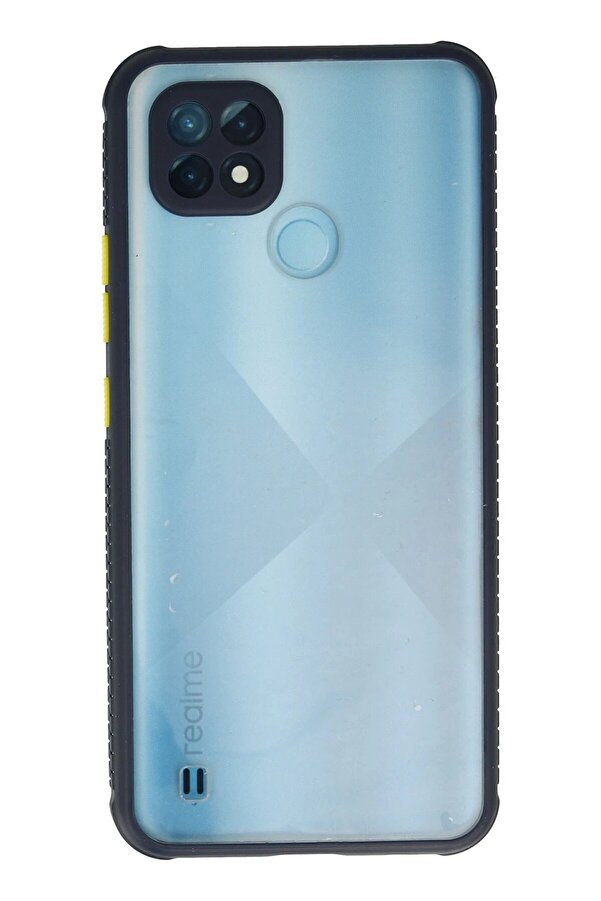 Realme C21 Kılıf Mi̇ami̇ Şeffaf Si̇li̇kon - Laci̇vert - Dropx7623-6030