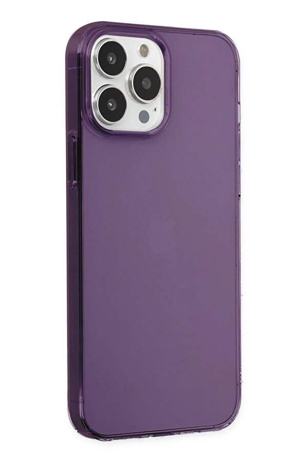 İphone 14 Pro Max Kılıf Pc Sert Şeffaf Kapak - Mor - Dropx9555-2580