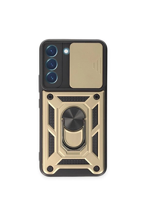 Samsung Galaxy S23 Fe Kılıf Pars Lens Yüzüklü Si̇li̇kon - Gold - Dropx7393-1577