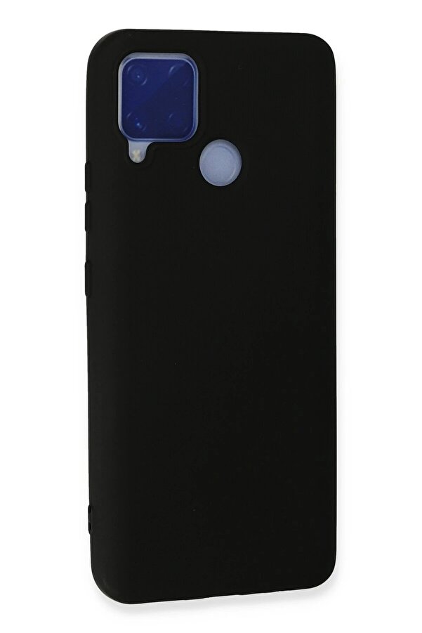 Realme C15 Kılıf Nano İçi̇ Kadi̇fe Si̇li̇kon - Si̇yah - Dropx9525-9614