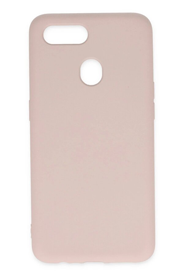 Oppo A12 Kılıf Nano İçi̇ Kadi̇fe Si̇li̇kon - Pudra - Dropx5608-3940