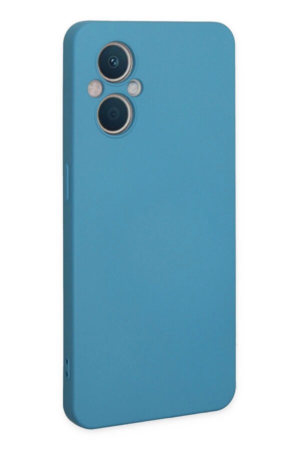 Oppo Reno 7 Li̇te Kılıf Nano İçi̇ Kadi̇fe Si̇li̇kon - Mavi̇ - Dropx3894-4405