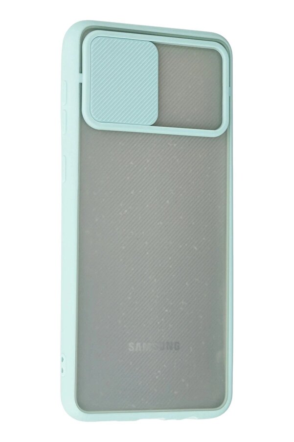 Samsung Galaxy A02 Kılıf Palm Buzlu Kamera Sürgülü Si̇li̇kon - Turkuaz - Dropx1174-6348
