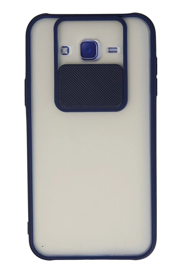 Samsung Galaxy J7 Kılıf Palm Buzlu Kamera Sürgülü Si̇li̇kon - Laci̇vert - Dropx8096-7496