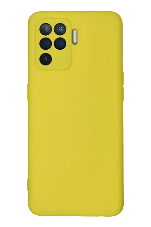 Oppo Reno 5 Li̇te Kılıf Nano İçi̇ Kadi̇fe Si̇li̇kon - Sarı - Dropx5944-9064