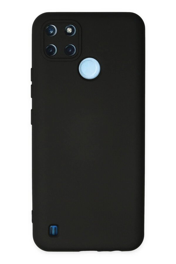 Realme C25Y Kılıf Nano İçi̇ Kadi̇fe Si̇li̇kon - Si̇yah - Dropx7297-2586