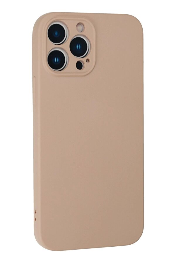 İphone 13 Pro Kılıf Nano İçi̇ Kadi̇fe Si̇li̇kon - Pudra - Dropx1375-1529