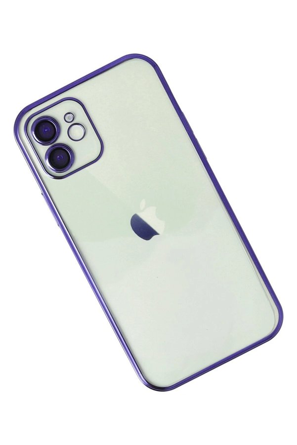 İphone 12 Kılıf Lensli̇ Si̇li̇kon - Mor - Dropx5972-9155