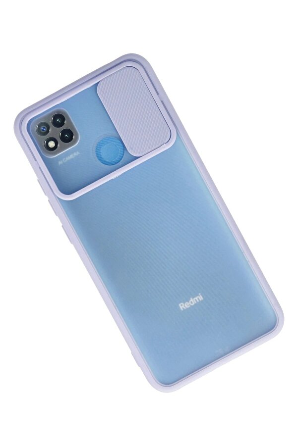 Xi̇aomi̇ Redmi̇ 9C Kılıf Palm Buzlu Kamera Sürgülü Si̇li̇kon - Li̇la - Dropx4805-9626