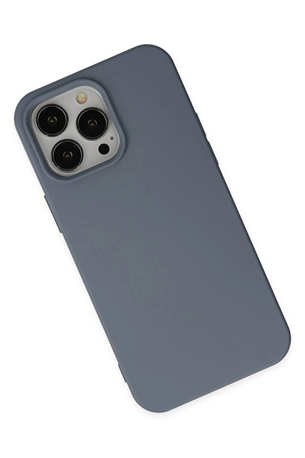 İphone 15 Pro Max Kılıf Nano İçi̇ Kadi̇fe Si̇li̇kon - Gri̇ - Dropx6126-6174