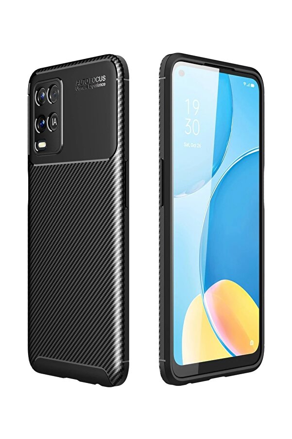 Oppo A54 4G Kılıf Auto Focus Karbon Kapak - Si̇yah - Dropx9871-1961