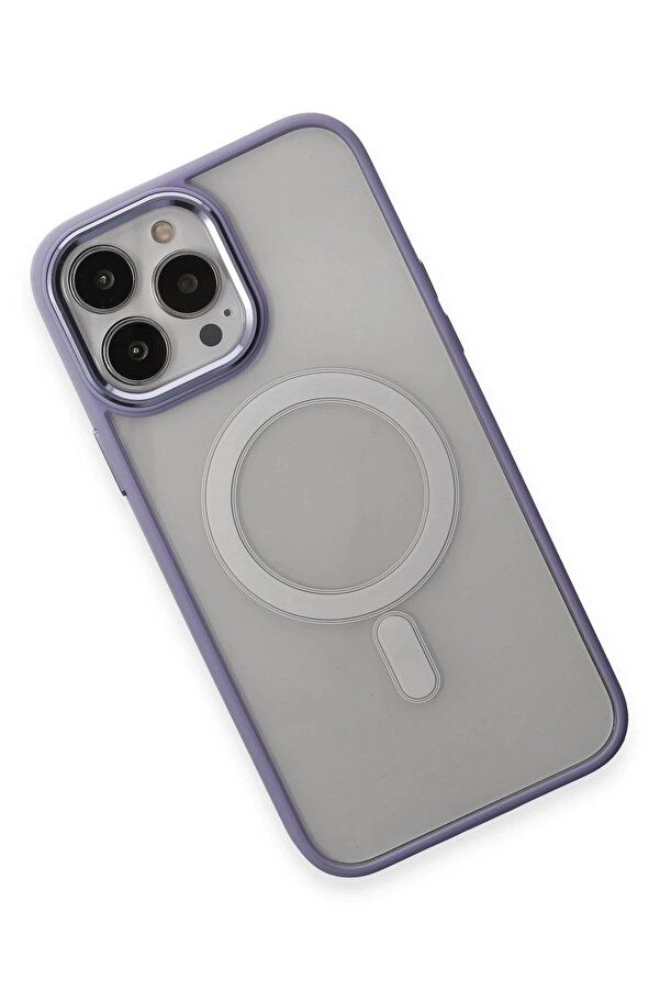 İphone 15 Pro Max Kılıf Room Magneti̇csafe Si̇li̇kon - Li̇la - Dropx8517-2626