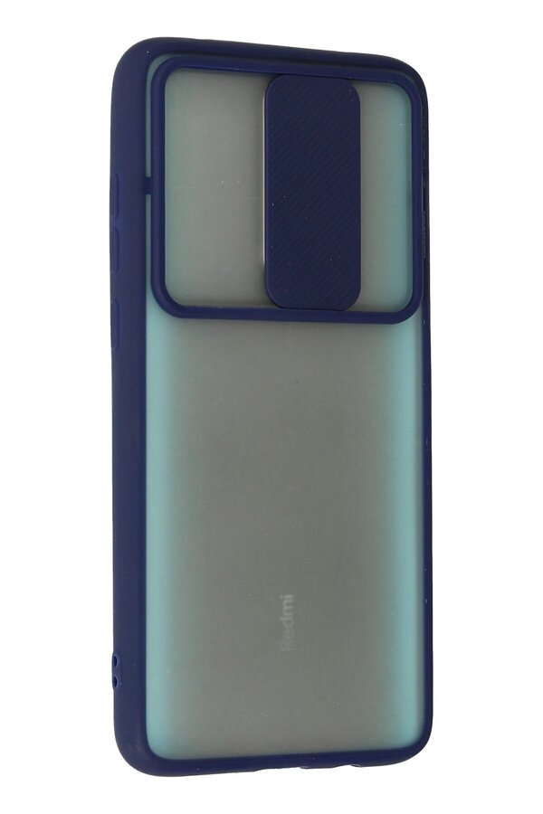 Xi̇aomi̇ Redmi̇ Note 8 Pro Kılıf Palm Buzlu Kamera Sürgülü Si̇li̇kon - Laci̇vert - Dropx1950-1292