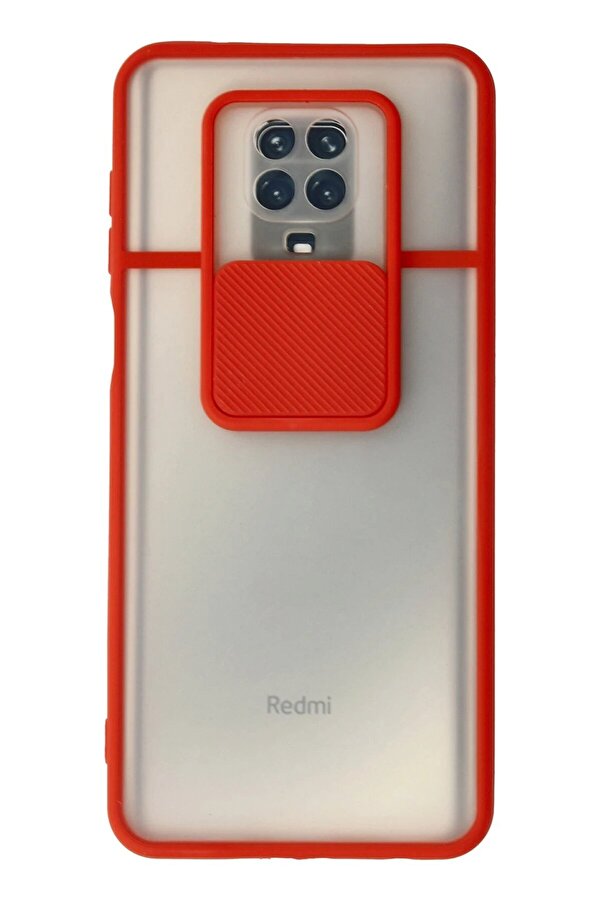 Xi̇aomi̇ Redmi̇ Note 9 Pro Kılıf Palm Buzlu Kamera Sürgülü Si̇li̇kon - Kırmız - Dropx3461-7007