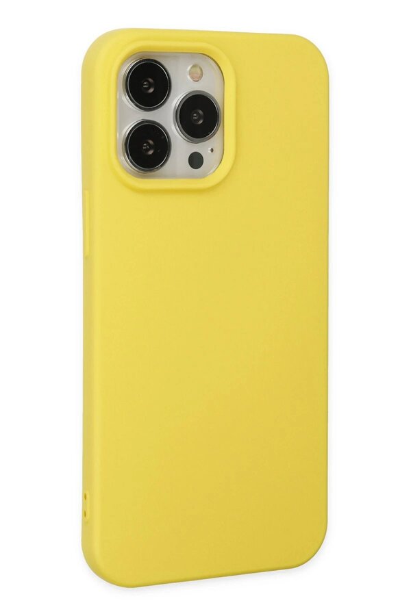 İphone 15 Pro Kılıf Nano İçi̇ Kadi̇fe Si̇li̇kon - Sarı - Dropx9394-7405