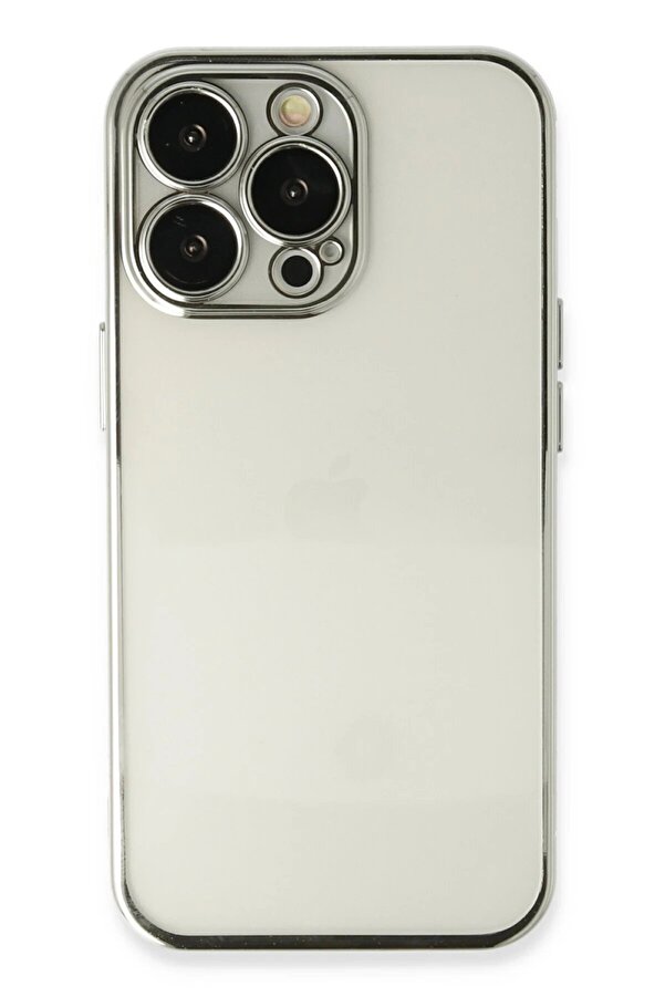 İphone 14 Pro Max Kılıf Lensli̇ Si̇li̇kon - Gümüş - Dropx5804-7818