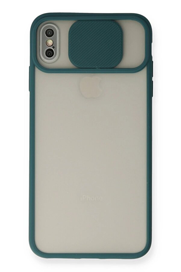 İphone X Kılıf Palm Buzlu Kamera Sürgülü Si̇li̇kon - Yeşi̇l - Dropx3295-7622