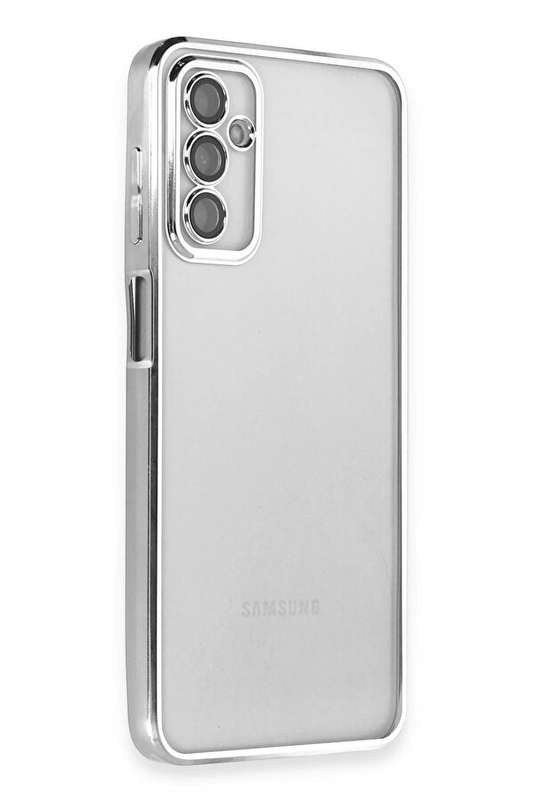Samsung Galaxy M23 Kılıf Lensli̇ Si̇li̇kon - Gümüş - Dropx5567-5308