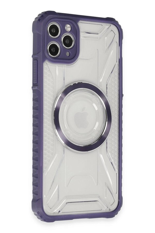 CepteToptan iPhone 11 Pro Max Kılıf Prag Magneticsafe Kapak - Derin Mor - DROPX9445-6645