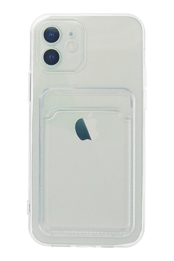 İphone 12 Kılıf Kart Şeffaf Si̇li̇kon - Şeffaf - Dropx6245-6158