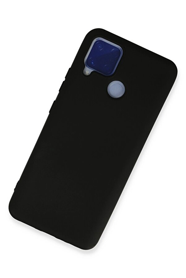 Realme C15 Kılıf Nano İçi̇ Kadi̇fe Si̇li̇kon - Si̇yah - Dropx9525-9614