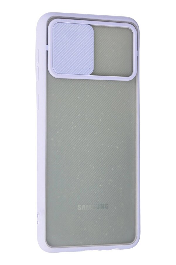 Samsung Galaxy A02 Kılıf Palm Buzlu Kamera Sürgülü Si̇li̇kon - Li̇la - Dropx3864-4723