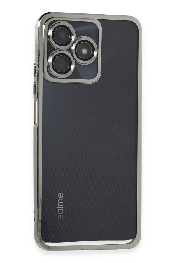 Realme C53 Kılıf Lensli̇ Si̇li̇kon - Gümüş - Dropx2385-6353