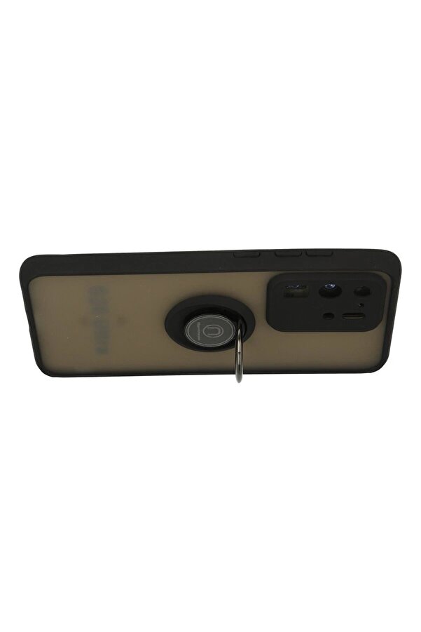 Samsung Galaxy S20 Ultra Kılıf Montreal Yüzüklü Si̇li̇kon Kapak - Si̇yah - Dropx1546-6707